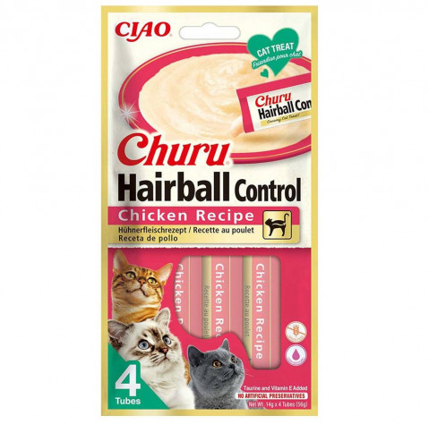 INABA Cat Churu Hairball Chicken - Katzenleckerli - 4x(4x14g) + GRATIS - Fotogalerie 3