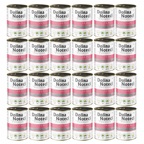 DOLINA NOTECI Premium Reich an Kalbfleisch mit grünem Erbsen – Nassfutter für Hunde – 24×400 g - Fotogalerie 1
