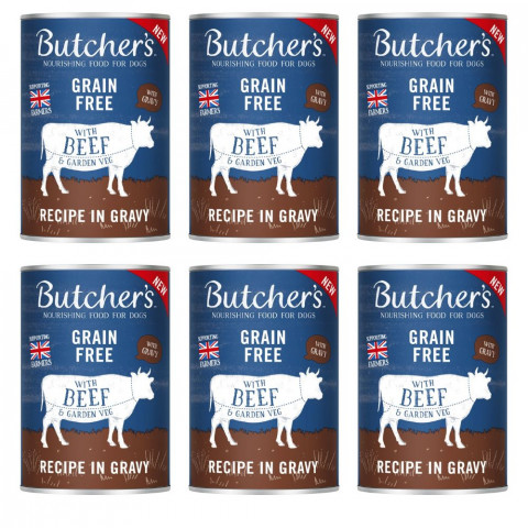 BUTCHER'S Original Recipe in gravy Kawałki z wołowiną w sosie - mokra karma dla psa - 6x400g - Fotogalerie 1