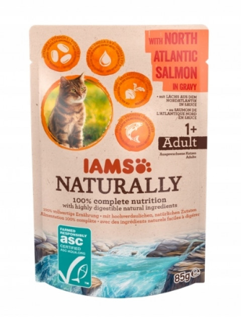 IAMS Naturally Adult with North Atlantic salmon in gravy - nassfutter für Katzen - 85g - Fotogalerie 1