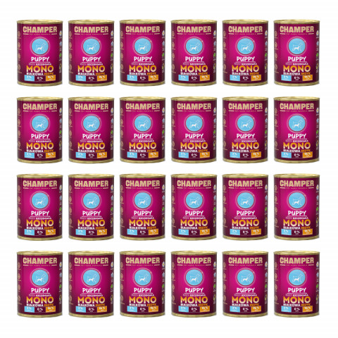 CHAMPER Puppy Monoprotein Pute – Nassfutter für Welpen – 24×400 g - Fotogalerie 1