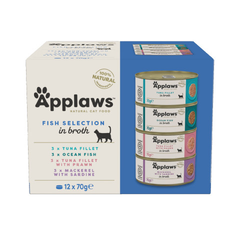 APPLAWS Fish selection multipack in broth - nassfutter für Katzen - 12x70g - Fotogalerie 1