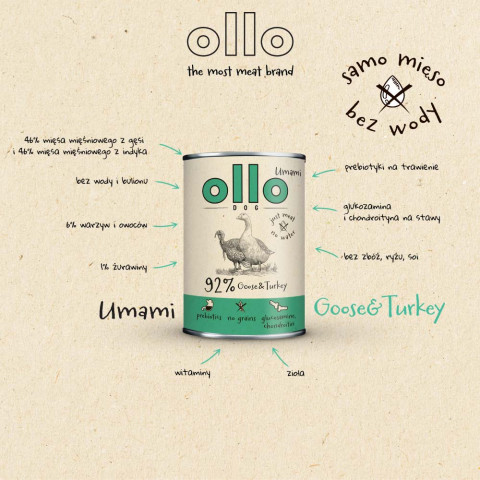 OLLO Umami Goose and turkey - Nassfutter für Hunde - 400g - Fotogalerie 6