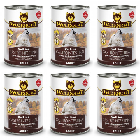 WOLFSBLUT VetLine Gastrointestinal Ente - Nassfutter für Hunde - 6x395g - Fotogalerie 1