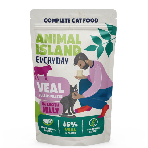 ANIMAL ISLAND Everyday Veal and poultry with liver - nassfutter für Katzen - 4 x 85g - Fotogalerie 2