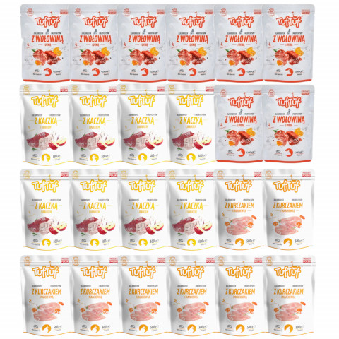 TUF TUF MIX 3 Geschmacksrichtungen in Sachets - Nassfutter für Hunde - 24x500g - Fotogalerie 1