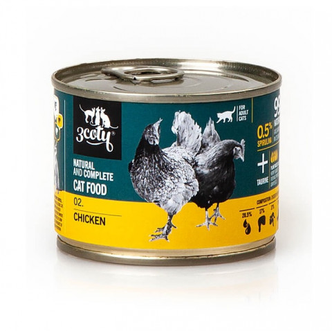 3COTY 02. Chicken with spirulina - nassfutter für Katzen - 180g - Fotogalerie 1