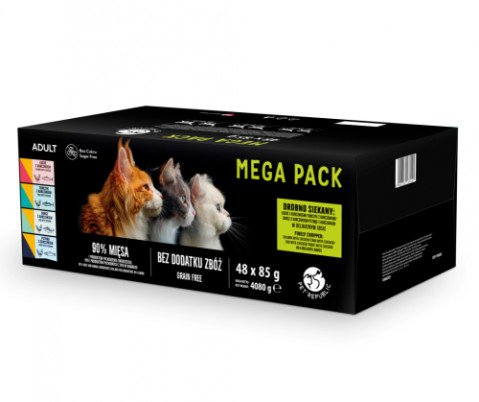PETREPUBLIC Mega Pack Salmon, Chicken, Tuna, Cod, Trout - nassfutter für Katzen - 48x85g - Fotogalerie 1