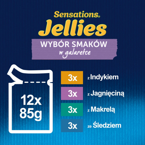  Purina Felix Sensations Mix Truthahn, Makrele, Lamm, Hering Box - Katzen Nassfutter - 12x85 g - Fotogalerie 5
