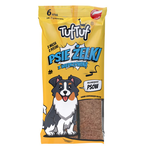 TUF TUF Hundegelee – Streifen MIX 3 Geschmacksrichtungen – Leckerli für Hunde – 12x75g - Fotogalerie 7