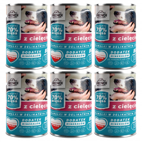 FRENDI mit Kalbfleisch Stücke in feiner Soße - Nassfutter für Hunde - 6x400g - Fotogalerie 1