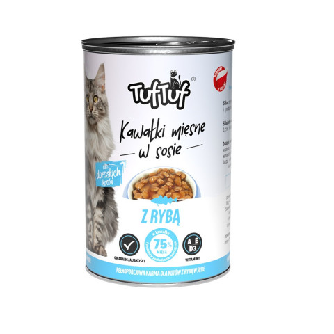 Tuf Tuf Fleischstücke MIX-Geschmacksrichtungen - Nassfutter für Katzen - 12x415g - Fotogalerie 3