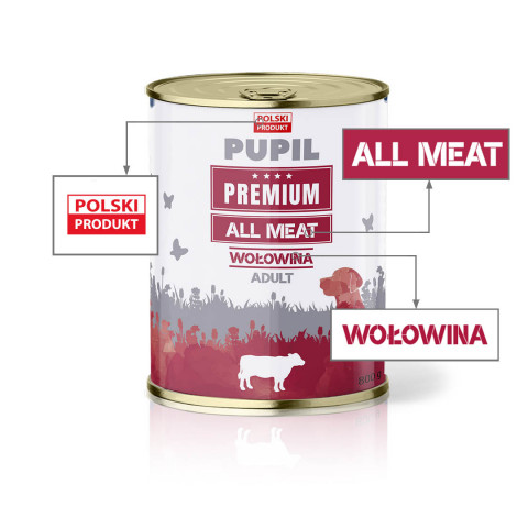 PUPIL Premium All Meat Beef - Nassfutter für Hunde - 800g - Fotogalerie 4
