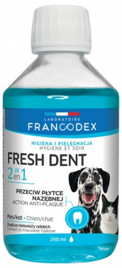 FRANCODEX Fresh dent flüssige Mundhygiene - Hund/Katze Formel - 250ml - Fotogalerie 1