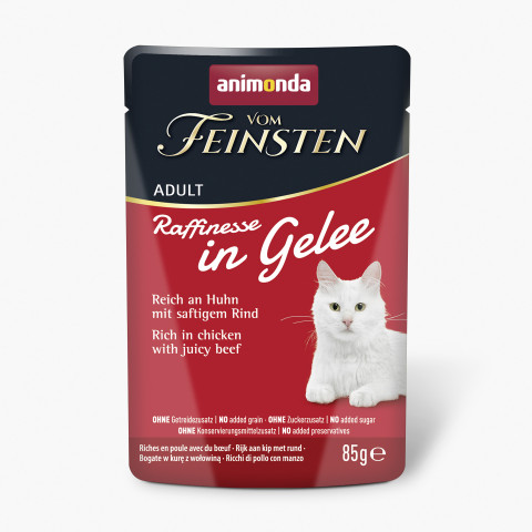 ANIMONDA Vom Feinsten Adult Raffinesse in Gelee reich an Huhn mit Rind - Nassfutter für Katzen - 85g - Fotogalerie 1