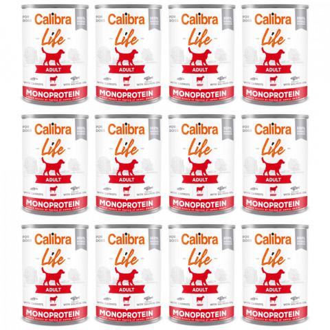 CALIBRA Dog Life Adult Rind mit Karotten - Nassfutter für Hunde - 12x400g - Fotogalerie 1