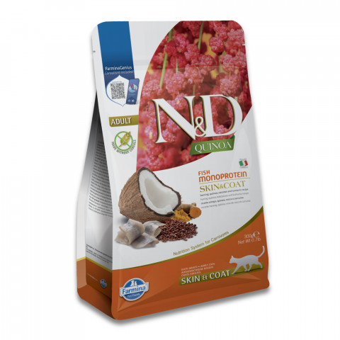 FARMINA N&D Quinoa Skin&Coat Cat Herring and Coconut Adult - Trockenfutter für Katzen - 300 g - Fotogalerie 13
