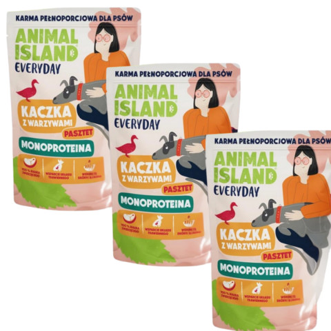 ANIMAL ISLAND Everyday Monoprotein Ente - Nassfutter für Hunde - 3x300 g - Fotogalerie 1