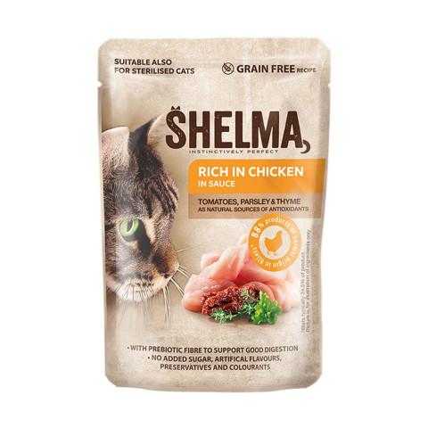 SHELMA with turkey, duck, chicken and beef in sauce - nassfutter für Katzen - 12x85g - Fotogalerie 3