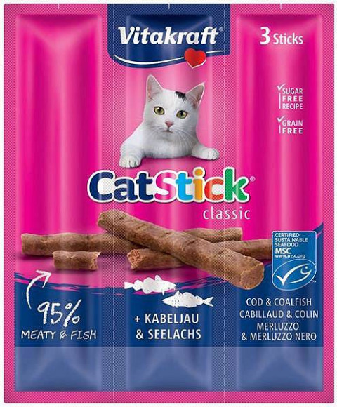 VITAKRAFT CatStick Classic Cod and saithe - Katze behandeln - 18g - Fotogalerie 1