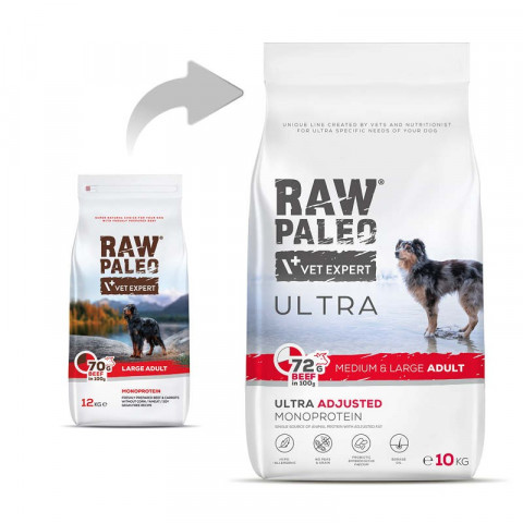 RAW PALEO Ultra Medium&Large Adult Beef – Trockenfutter für Hunde – 10 kg - Fotogalerie 6
