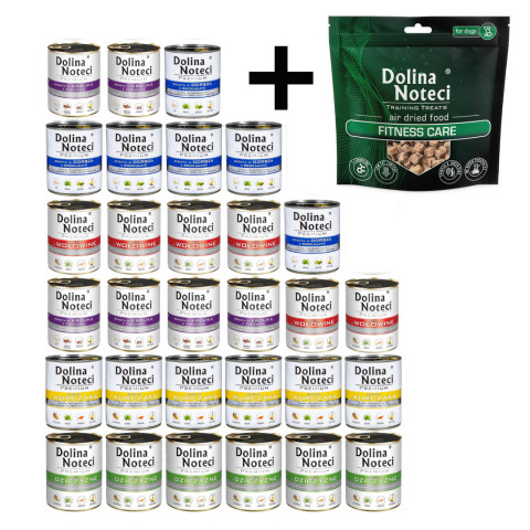 DOLINA NOTECI MIX DER GESCHMÄCKER – Nassfutter für Hunde – 30x800g + Hundesnack Training Treats Fitness care 130g - Fotogalerie 1