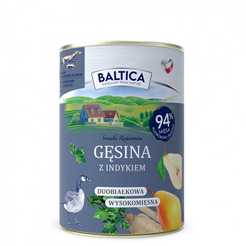 BALTICA Smaki regionów Goose with turkey - Nassfutter für Hunde - 400g - Fotogalerie 1