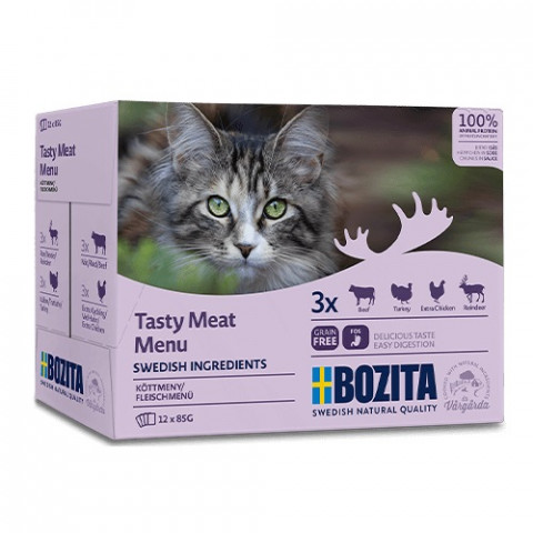BOZITA Tasty meat menu - nassfutter für Katzen - 12 x 85g - Fotogalerie 1
