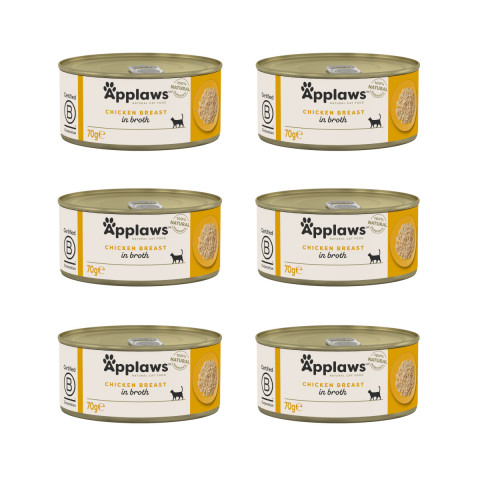 APPLAWS Chicken breast in broth - nassfutter für Katzen - 6x70g - Fotogalerie 1