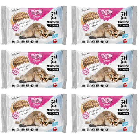 TUF TUF 2x with chicken, 2x with liver - nassfutter für Katzen - 6x(4x100g) - Fotogalerie 1