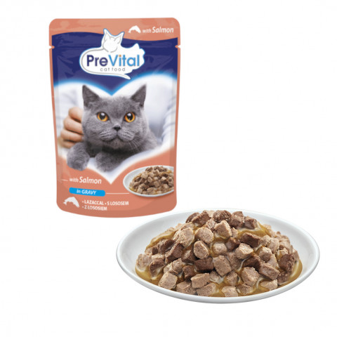 PREVITAL Salmon in gravy - nassfutter für Katzen - 100g - Fotogalerie 4