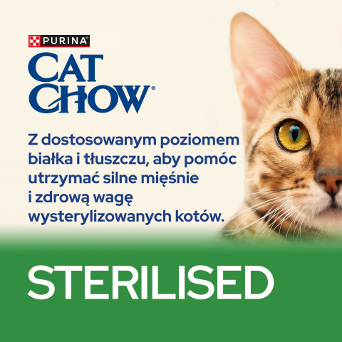 Purina CAT CHOW STERILISED Katzen-Trockenfutter 1,5 kg Adult Huhn - Fotogalerie 3