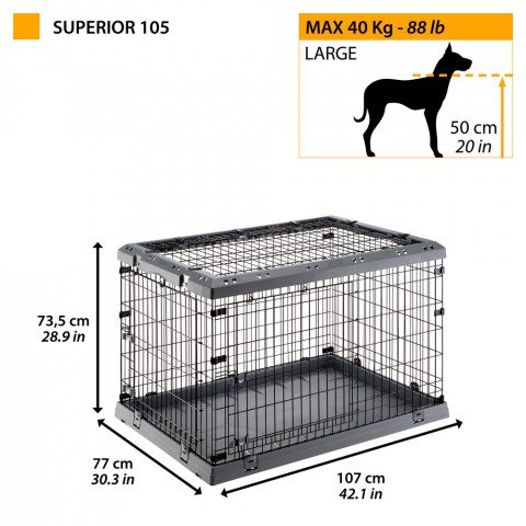 FERPLAST Superior 105 - Hundekäfig - 107 x 77 x 73,5 cm - Fotogalerie 10