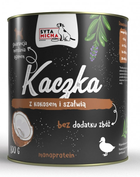 SYTA MICHA Duck with coconut and sage - nassfutter für Hunde - 800g - Fotogalerie 1