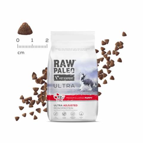 RAW PALEO Ultra Medium&Large Puppy Beef – Trockenfutter für Welpen – 10 kg - Fotogalerie 4