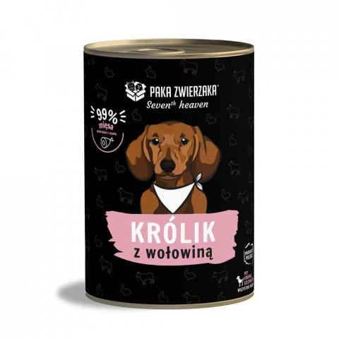 PAKA ZWIERZAKA Seventh Heaven Rabbit and beef - Nassfutter für Hunde - 400g - Fotogalerie 1