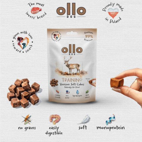OLLO Air Dried Training Venison Cubes - leckerli für hunde - 80g - Fotogalerie 3