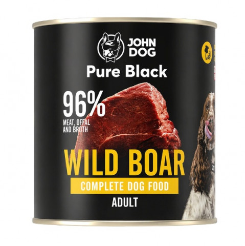 JOHN DOG Pure Black Wildschwein - Nassfutter für Hunde - 800g - Fotogalerie 1