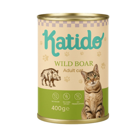 KATIDO Wild boar - nassfutter für Katzen - 400g - Fotogalerie 1