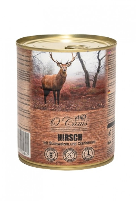 O'CANIS Hundefutter in Dosen - Nassfutter - Hirsch mit Buchweizen - 800 g - Fotogalerie 1