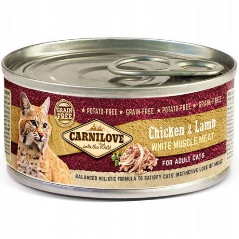 CARNILOVE Cat Huhn & Lamm Weißes Muskelfleisch – Nassfutter für Katzen – 100 g - Fotogalerie 1