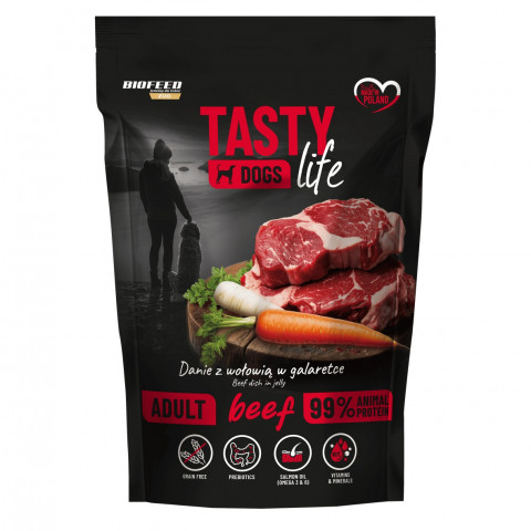 BIOFEED Tasty Dogs Life Beef - Nassfutter für Hunde - 500g - Fotogalerie 1