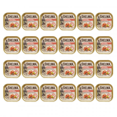 SHELMA Salmon and trout pate - nassfutter für Katzen - 24x100g - Fotogalerie 1