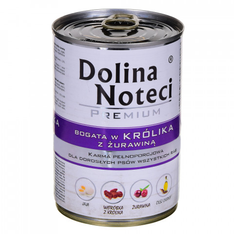 DOLINA NOTECI Premium Reich an Kaninchen und Cranberry - Nassfutter für Hunde - 400 g - Fotogalerie 1