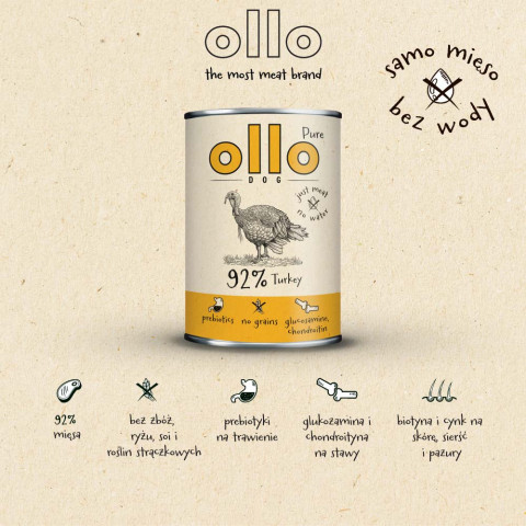 OLLO Pure Turkey - Nassfutter für Hunde - 400g - Fotogalerie 5