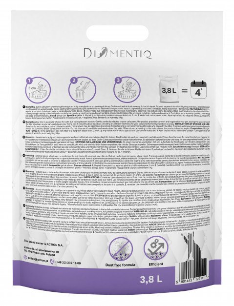 DIAMENTIQ Lavender Silikon-Katzenstreu, nicht klumpend – 4×3,8 l - Fotogalerie 3