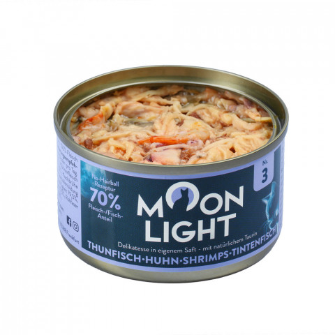 MOONLIGHT Dinner nr 3 Tuna, chicken, shrimp and squid - nassfutter für Katzen - 80g - Fotogalerie 2