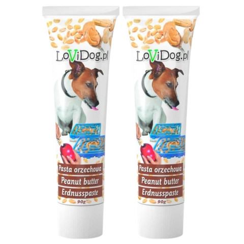 LOVIDOG Erdnusspaste – Leckerli für Hunde – 2x90g - Fotogalerie 1