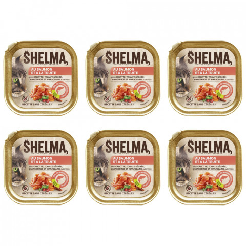 SHELMA Salmon and trout pate - nassfutter für Katzen - 6x100g - Fotogalerie 1
