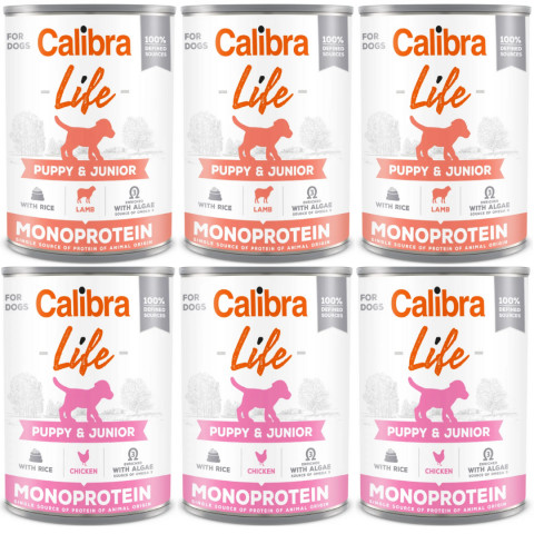 CALIBRA Dog Life Puppy&Junior MIX - Nassfutter für Hunde - 6x400g - Fotogalerie 1